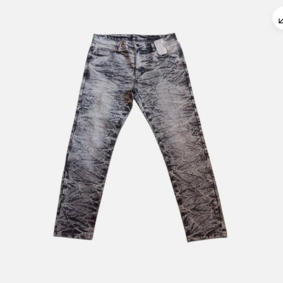 Southpole Mens Jeans Skinny Size 36x30 Distressed light wash black stretch New - Picture 4 of 10